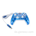 Transparenter blauer Controller mit Kabel für Xbox One